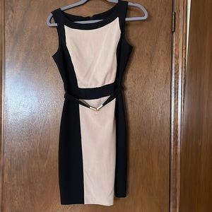 BCX Black and Tan Sleeveless Business Casual dress
